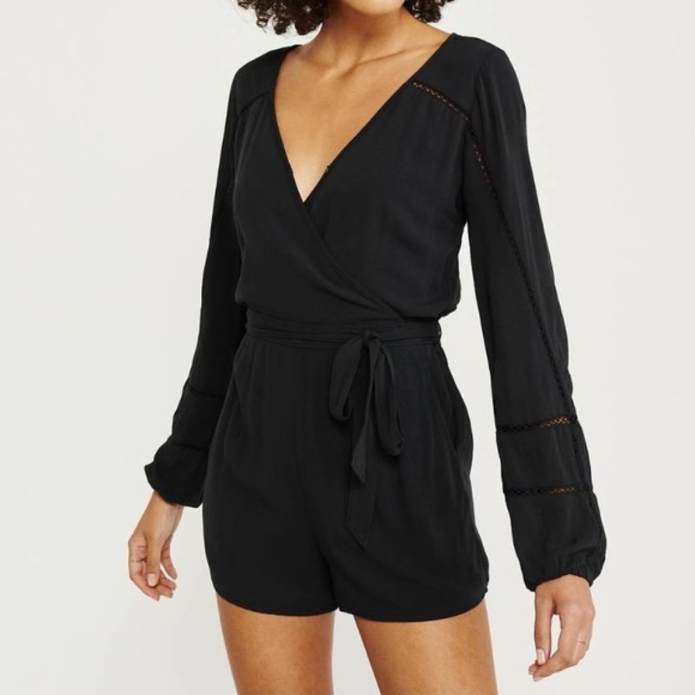 A&F Long-Sleeve Open-Back Romper